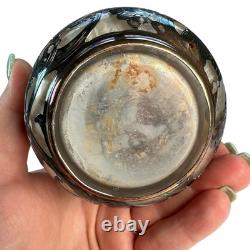 Antique Alvin. Carafe en verre avec overlay en argent sterling 999 fin.