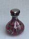 Antique Art Nouveau Alvin Mfg Co Cranberry Glass Sterling Silver Perfume Bottle