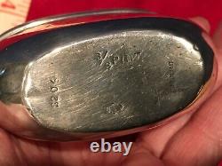 Antique Sterling Silver And Glass Hip Flask Alvin Sterling Co. 1905monogrammed