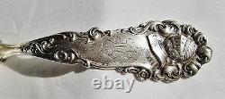 Antique Sterling Silver Gravy Ladle Edward VII Knight Armor Heraldry Art Nouveau