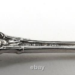Argent Sterling Alvin Orange Blossom Old Pierced Manches Courtes Olive Spoon 6in