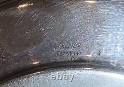 Assiette en argent sterling ALVIN vintage de 9 pouces de diamètre, 151,6 grammes (C950)