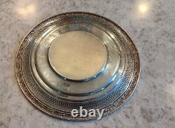 Assiette en argent sterling ALVIN vintage de 9 pouces de diamètre, 151,6 grammes (C950)