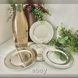 Assiettes en Argent Sterling Petites Alvin Assiettes Monogrammées en Argent Sterling 4 Pc