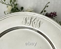 Assiettes en Argent Sterling Petites Alvin Assiettes Monogrammées en Argent Sterling 4 Pc