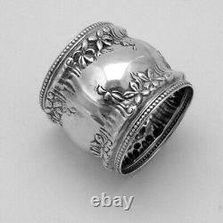 Bague de Serviette Florale Alvin en Argent Sterling Monogramme MLP