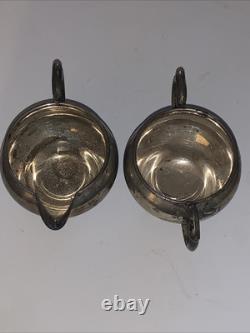 Bol et Crémier en Sucre Rose et Rouleau Sterling Alvin 143,8g Excellent