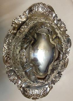 Bol sur pied en argent sterling reticulé et perforé d'Alvin