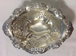 Bol sur pied en argent sterling reticulé et perforé d'Alvin