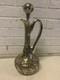 Carafe En Verre Avec Surimpression En Argent Sterling 999 Antique Alvin, Motif De Vigne.