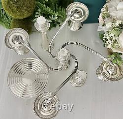 Chandelier en argent sterling Alvin Vintage à 5 branches, support à bougies, pièce maîtresse en argent