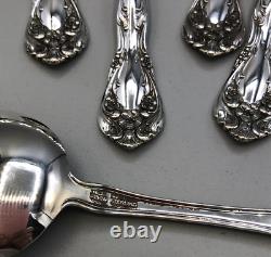 Château Rose par Alvin, ensemble de 8 cuillères à soupe crème / rondes en argent sterling, 6,25'