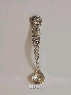 Cuillère à moutarde en argent sterling 925 Alvin Bridal Rose 1903