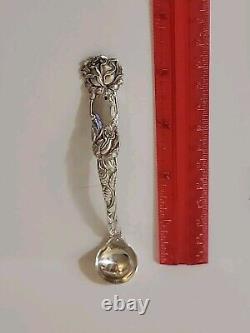 Cuillère à moutarde en argent sterling 925 Alvin Bridal Rose 1903