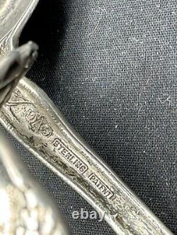 Cuillère de bébé en argent sterling de collection Alvin Bridal Rose avec poignée courbée