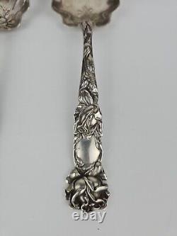 Cuillère de service et fourchette à trident en argent sterling Alvin Bridal Rose