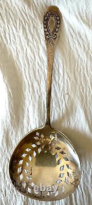 Cuillère de service perforée Apollo en argent sterling Alvin 1900 rare