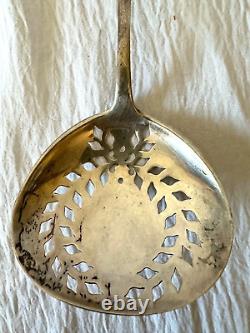 Cuillère de service perforée Apollo en argent sterling Alvin 1900 rare