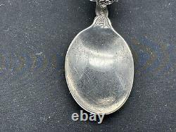 Cuillère pour bébé en argent sterling Alvin Bridal Rose antique à manche courbé