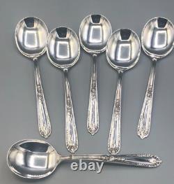 Della Robia par Alvin Ensemble de 6 cuillères à soupe rondes en argent sterling de 6,25 pouces