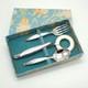 Ensemble De Bébé Spring Bud Cuillère Fourchette Hochets Alvin Argent Sterling 1956