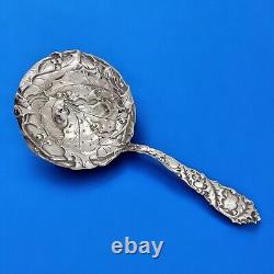 Filtre à thé en argent Sterling ALVIN Art Nouveau Baie de houx