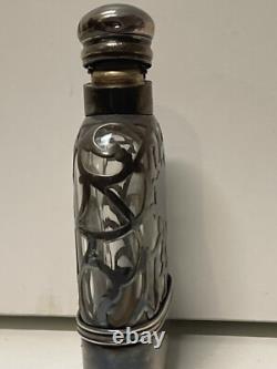 Flacon antique en argent sterling avec marquage Alvin f26c flacon féminin orné