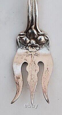 Fourchette à huîtres en argent sterling de la succession Alvin Raphael 1902 - 5 3/4 pouces sans monogramme - rare