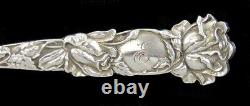 Fourchette de service à sardines en argent sterling ancien Alvin Bridal Rose 1903 avec monogramme E 5 1/4