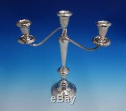 Hampton By Alvin Sterling Argent Candelabra Paire 3-light # S257 Pondéré (# 4769)