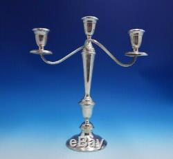 Hampton By Alvin Sterling Argent Candelabra Paire 3-light # S257 Pondéré (# 4769)