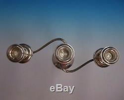Hampton By Alvin Sterling Argent Candelabra Paire 3-light # S257 Pondéré (# 4769)