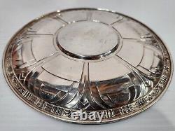 Ligne de cadeaux d'art déco moderniste Alvin en argent sterling, plateau de service 1930