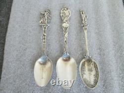 Lot(3) Sterling Silver Indian & Statue Liberty Spoons Alvin/lunt/wallace