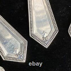 Lot vintage de 12 cuillères à dessert en chocolat expresso en argent sterling Alvin JB7