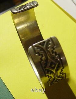 Lourd Vintage Alvin Toadacheen Argent Sterling Bracelet Cuff 6-3/4 Taille