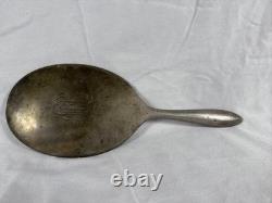 Miroir de poche en argent sterling Alvin avec monogramme, patine antique, États-Unis