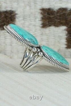 Navajo Turquoise Et Sterling Silver Ring Alvin Joe Taille 6,75