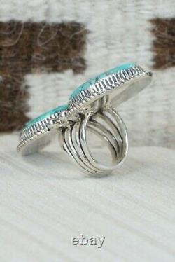 Navajo Turquoise Et Sterling Silver Ring Alvin Joe Taille 6,75