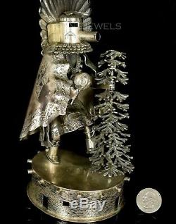 Old Pawn Vintage Alvin Vandever 8 En Argent Sterling À La Main Kachina Sculpture