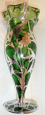 Overlay Antique En Argent Très Grand Vase, Alvin, Gorham