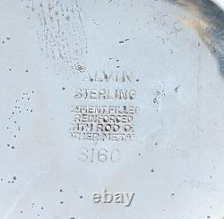Paire de porte-bougies en argent sterling Alvin S160 avec inserts en verre - pas de monogrammes