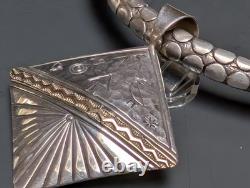 Pendentif Choker Narrateur Navajo Alvin Monte en Argent Sterling 14k & 925