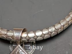 Pendentif Choker Narrateur Navajo Alvin Monte en Argent Sterling 14k & 925