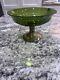 Plat à Bonbons En Verre Vert Avec Base En Argent Sterling Alvin Des Années 1940