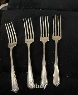 Quatre fourchettes de dîner en argent sterling Alvin Richmond 7 3/4'