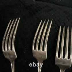 Quatre fourchettes de dîner en argent sterling Alvin Richmond 7 3/4'