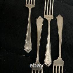 Quatre fourchettes de dîner en argent sterling Alvin Richmond 7 3/4'