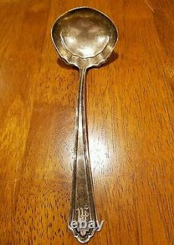 Rare Antique Alvin cuillère à sauce / service en argent sterling scallopée de 7 pouces