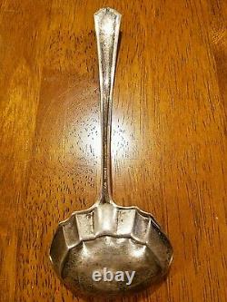 Rare Antique Alvin cuillère à sauce / service en argent sterling scallopée de 7 pouces